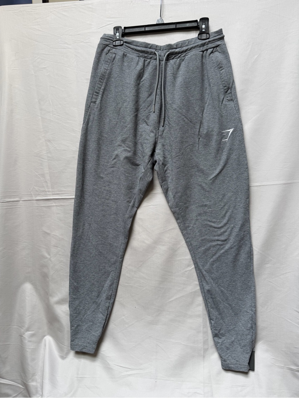 Gymshark Men's Grey Slim Joggers with Drawstring, Size L
